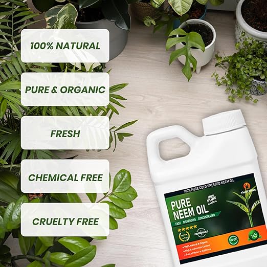 100% Pure Cold-Pressed Neem Oil – Multi-Purpose Natural Neem Oil Extract (32OZ)
