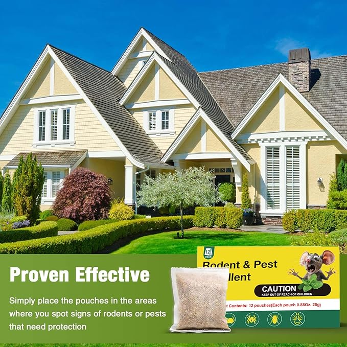 Pest Repellent Pouches 15Pack, Peppermint Oil Repellent for Mouse, Roach, Rodent, Spider, Ant, Mice, Rats, Pest Control Indoor & Outdoor