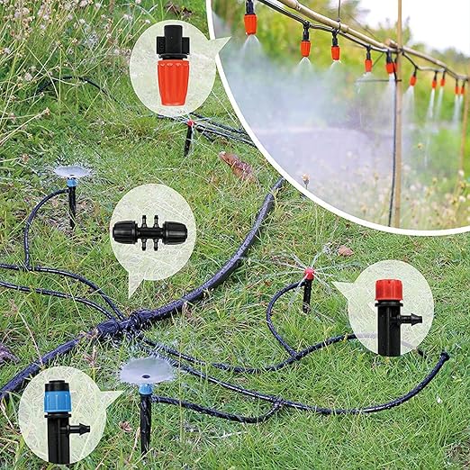 240FT Drip Irrigation System Kit, Drip Irrigation System for Garden with 1/4" Irrigation Tubing DIY Saving Water Automatic Watering System for Greenhouse, Yard, Lawn, Plant