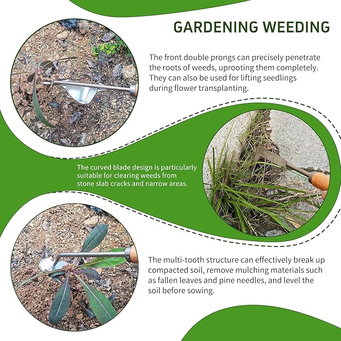 3PCS Weed Puller Tool, Garden Tool Set, Portable Garden Weeder Tool for Vegetable Gardening Backyard Farm Planting
