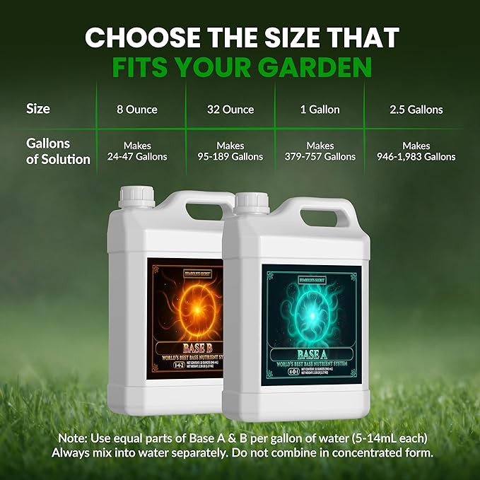 Humboldts Secret Base A & B Liquid Hydroponic Fertilizer | Complete Hydroponic Nutrients for Indoor and Outdoor Plants | Supports Healthy Vegetative Growth and Flowering Stage | 32 Ounce Set