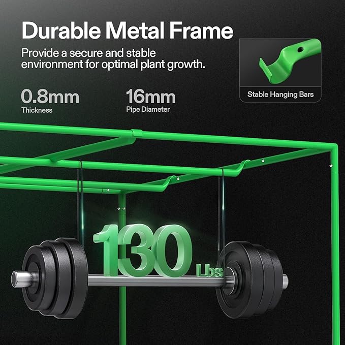 VIVOSUN S848 4x8 Grow Tent 96"x48"x80" High Reflective Mylar Tents with Observation Window and Floor Tray for Hydroponics Indoor Plant for VS4000/VSF4300