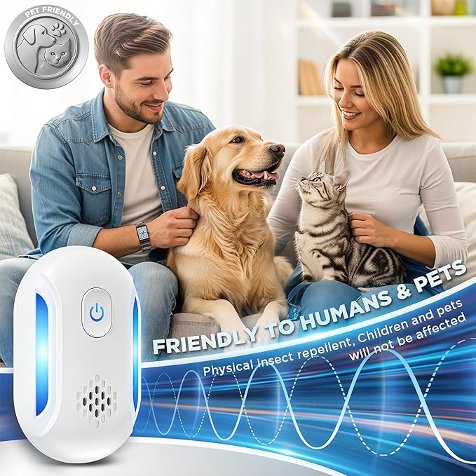 (2026 Upgraded) Ultrasonic Rodent & Pest Indoor Repeller - Stronger Driving Force, Repellent for Mouse, Mice, Rats, Roaches, Ants, Spiders, Bugs, Home Plug-in Device, 2 Mode Switching (6 Pack)