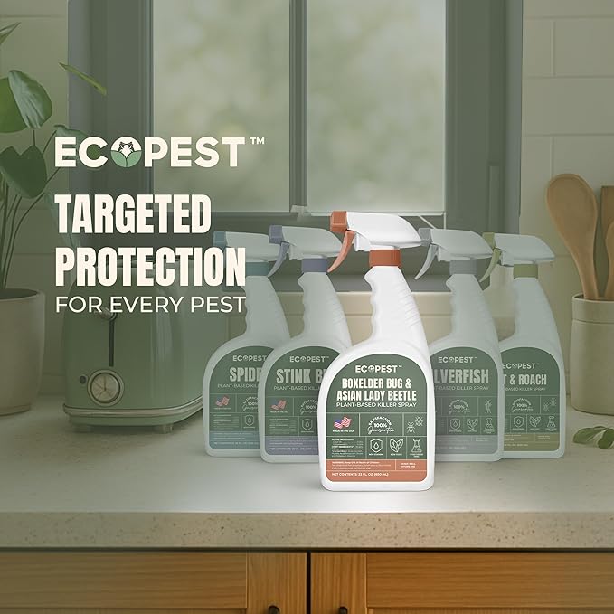 Boxelder Bug & Asian Lady Beetle Spray – Natural, Plant-Based Indoor & Outdoor Killer | Non-Staining, Safe for Doors, Windows, Siding & Baseboards | Child & Pet Safe, Low Odor, Eco-Friendly (1 Gallon)