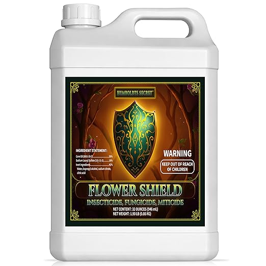 Humboldts Secret Flower Shield | Plant Care Spray for Routine Foliar Application & Maintenance | Naturally Derived, Oil-Based Formula | Indoor & Outdoor Plants | 32 Ounce