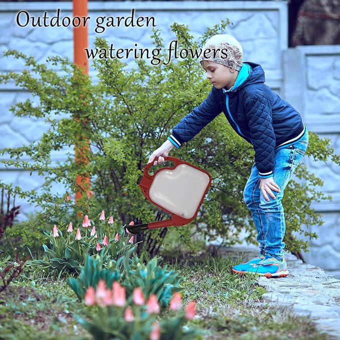 3L Foldable Transparent Plastic Watering Can, 0.8 Gallons, Long Spout, Ergonomic Compact Design, Ideal for Indoor and Outdoor Gardening.(Maroon)