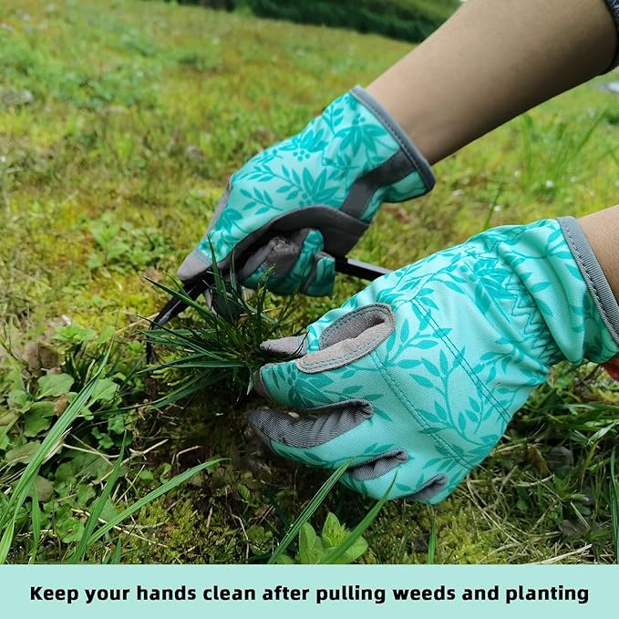 Gardening Gloves for Women Thorn Proof Garden Gloves, Leather Womens Garden Gloves Puncture Resistant, Touch Screen Working Gloves for Digging,Weeding,Planting Small