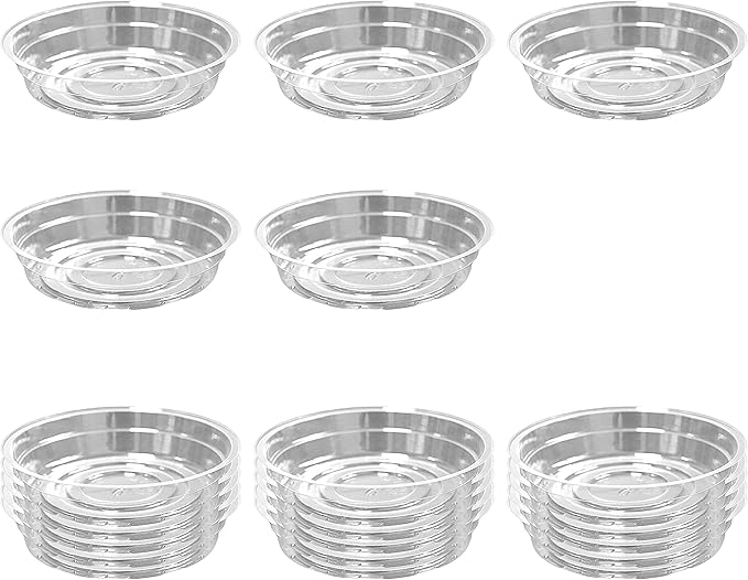 TRUEDAYS 20 Pack 6 Inch Plant Saucers Clear Plant Saucers Flower Pot Plastic Drip Trays Excellent for Indoor & Outdoor Plants