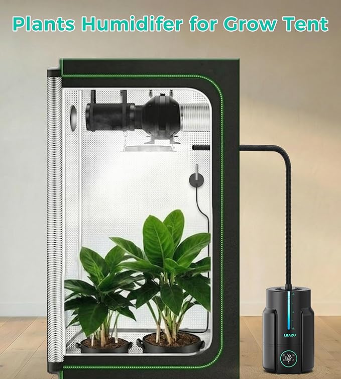 6L/1.6 Gal Reptile Fogger Humidifier, Misting System for Reptiles with Extendable Targeting Hose, 400 mL/h Plants Humidifier with Precise Temp & Humidity Probe for Grow Tent, Greenhouse, Growers