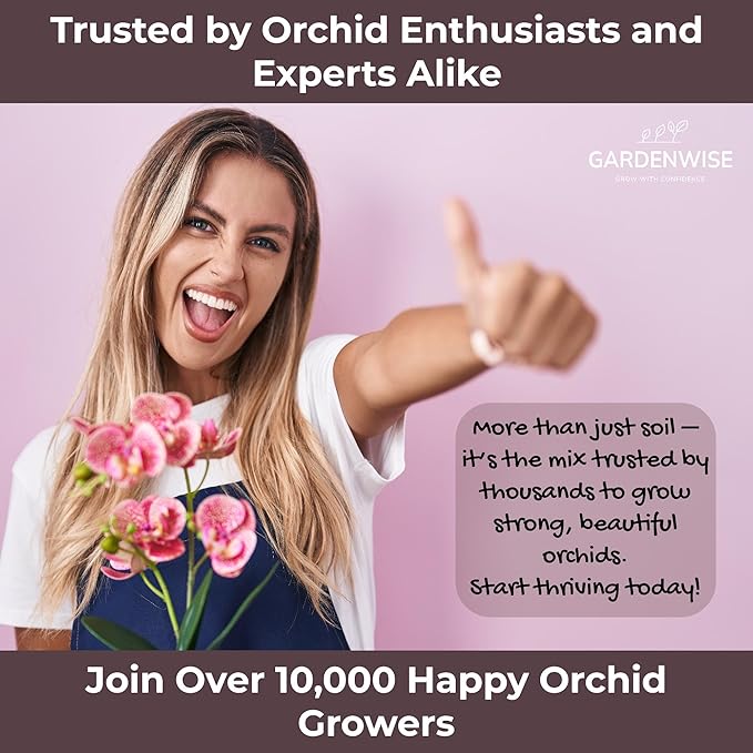 GARDENWISE Orchid Potting Mix – Orchid Bark, Sphagnum Moss, Tree Fern & Perlite for Repotting Phalaenopsis Orchids, Indoor Plants, Orchid Soil Medium – Sustrato para Orquídeas (1 Quart)