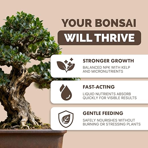 Bonsai Fertilizer – Liquid Plant Food for Healthy Growth, Vibrant Foliage & Stronger Root Development, 1 Gallon