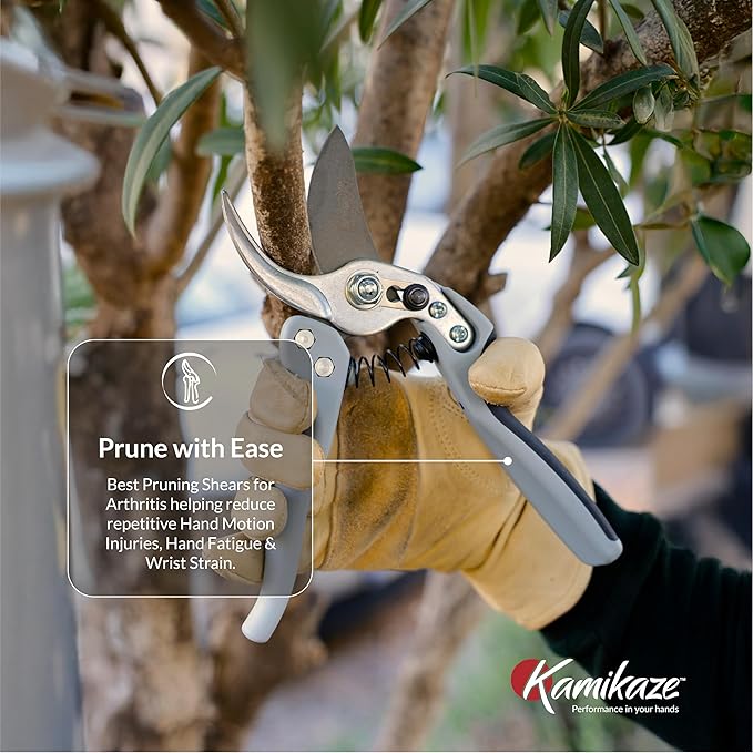 Heavy-Duty Professional Pruning Shears for Gardening, Large-Size Ergonomic Handle to Reduce Hand Fatigue, SK5 High-Carbon Steel Blade, Cuts Branches Up to 1 Inch, Garden Clippers for Tree Trimming