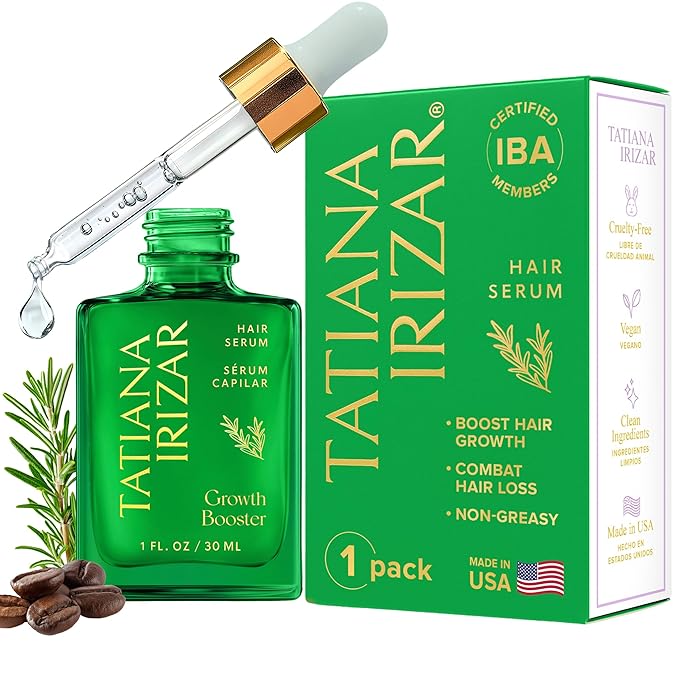 Caffeine Hair Growth Serum Women Made in USA - Scalp Serum Hair Growth Non-Greasy Biotin Rosemary, Amla & Caffeine - 1 Fl.Oz Natural Residue-Free - Gotero Anticaida y Crecimiento - Regrowth Treatment