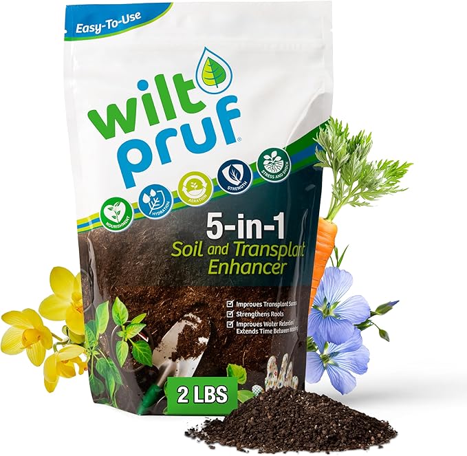 Wilt-Pruf® 5-in-1 Soil Booster + Plant Food | Grow Healthier Stronger Plants, Flowers, Vegetables | Feeds | Builds Roots | Builds Soil | Refresh Potting Mix | Improves Moisture Retention (2 lb Bag)