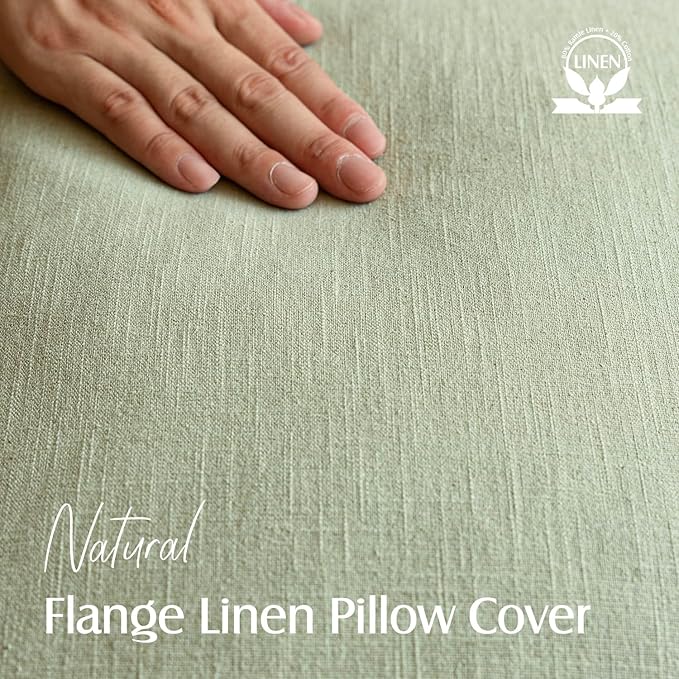 Foindtower Pack of 2, Decorative Linen Solid Throw Pillow Covers Soft Accent Cushion Case Boho Farmhouse Pillowcase for Chair Couch Sofa Bedroom Living Room Home Decor 16 x 16 Inch Light Sage Green