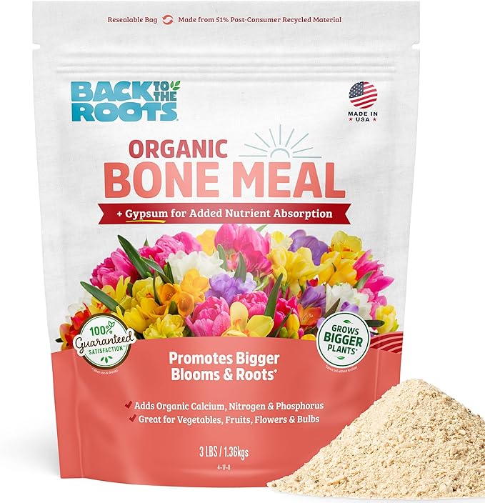 Back to the Roots 100% Organic Bone Meal | Made in the USA | Premium Nutrition for Indoor and Outdoor Plant Gardening