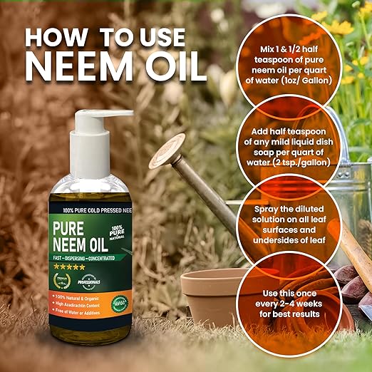 Yield Titan's 100% Pure Cold Pressed Concentrated Neem Oil for Indoor and Outdoor Plants and Vegetable (16 Oz)