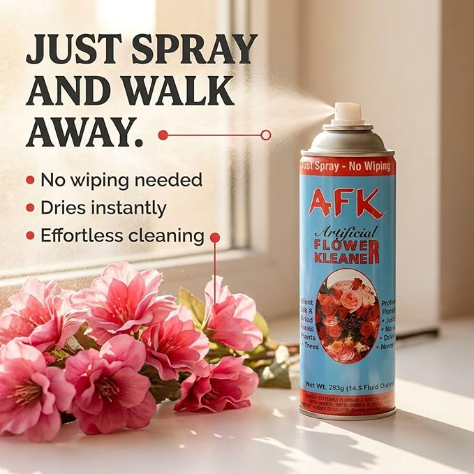 Larksilk Silk Flower Cleaner Spray for Artificial Plant & Flowers - Dust Remover Aerosol Spray for Fake Plants,Leaves & Décor - Artificial Plant Cleaner Spray No Wipe Finish (Pack of 4)