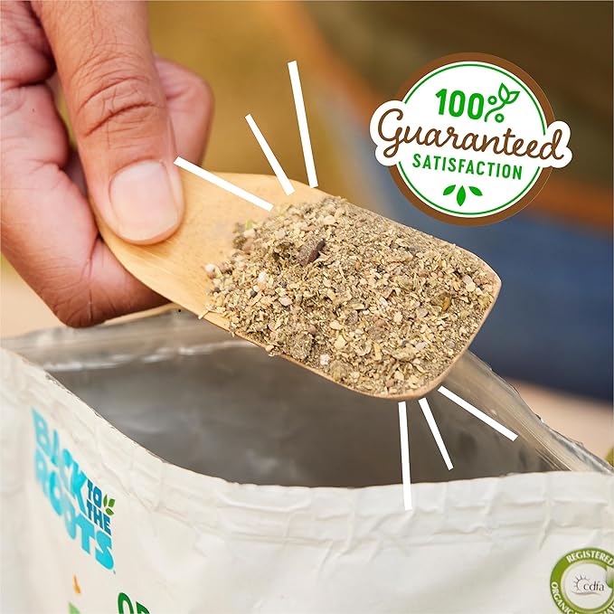Back to The Roots Organic All-Purpose Plant Food (5 lb. Value Size), Premium Blend, Safe & Sustainable Vegan Formulation Made with Kelp and Alfaalfa Meal, Mycorrhize, and Rock Phosphate Minerals
