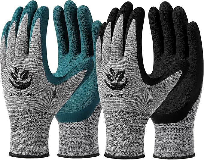 Trifabricy Garden Gloves for Women/Men - 6 Pairs Latex Gardening Gloves with Grip, Protective Work Gloves for Lawn Yard