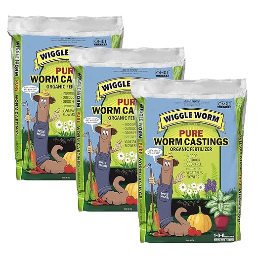 Wiggle Worm 100% Pure Organic Mineral-Dense Worm Castings Fertilizer, 30lbs, Pack of 3 - Improves Soil Fertility and Aeration for Growing Better Houseplants, Vegetables, and More