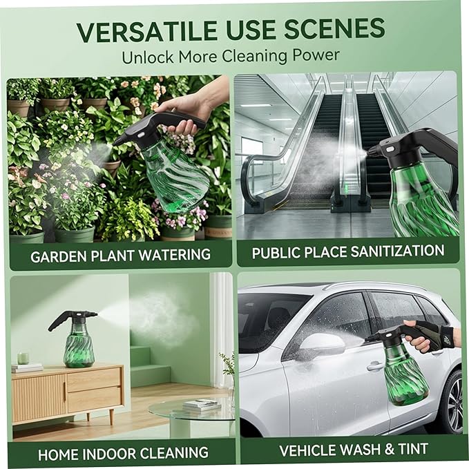 Electric Spray Bottle 2000ml, Rechargeable Plant Mister with Dual Spray Modes & Long Nozzle, Ergonomic Water Sprayer for Indoor Plants, Home Gardening, Electric Sprayer, Automatic Bottle