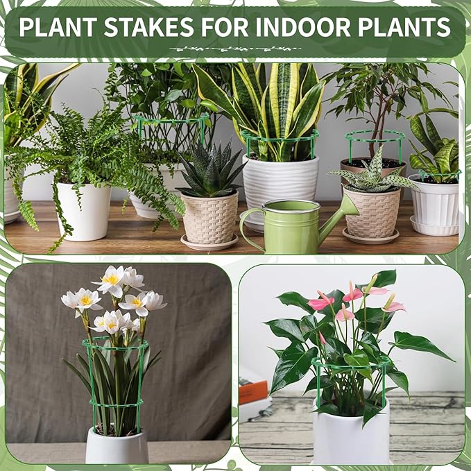 24 Pack Plant Support Stakes Sets - Versatile Plant Cages, Stackable Garden Flower Support， Small Plant Stakes for Indoor Plants,Tomato,Monstera, Peony, Hydrangea, Climbing Plants