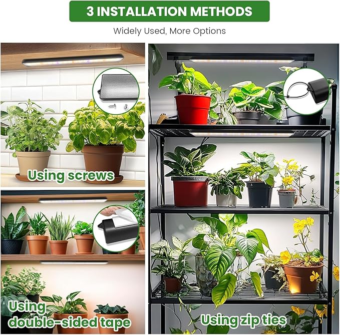 Wolezek Grow Light Strips for Indoor Plants, 630 LEDs Full Spectrum Plant Light for Indoor Growing with 6/12/16H Auto Timer, Grow Lamp Bar for Seedling Succulent, 13.8 Inches, 6 Pack