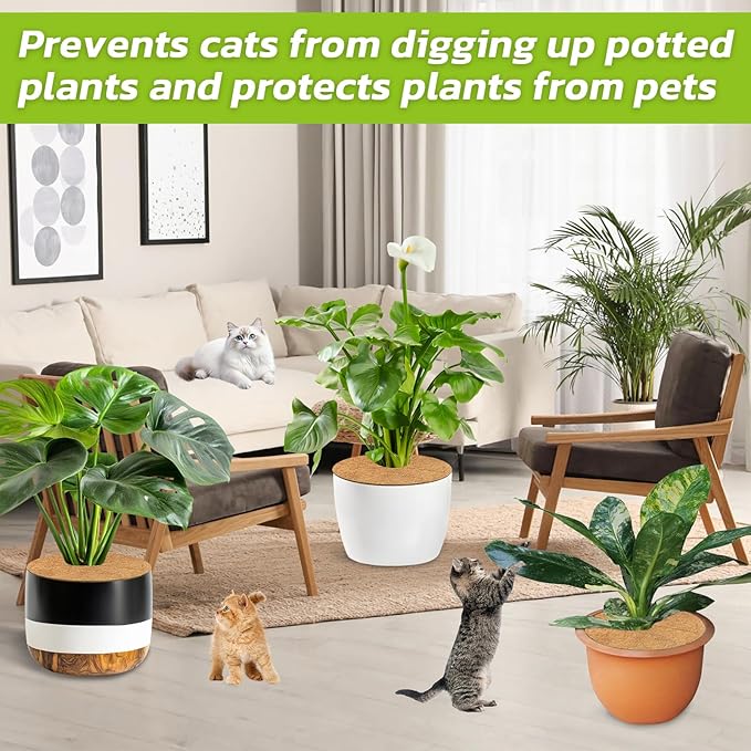 Legigo 6pcs Coconut Fiber Mulch Ring Tree Plant Protector Mat, 18 Inch Natural Coco Coir Tree Mulch Ring Plant Pot Soil Cover, Tree Rings Disc Plant Cover for Indoor Outdoor Plants, Landscaping
