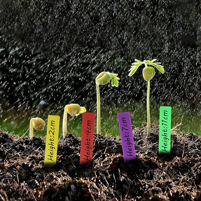 Mziart 120Pcs 4 Inches Plastic Plant Tags Waterproof Nursery Garden Plant Labels Stakes Pot Markers, Multicolor