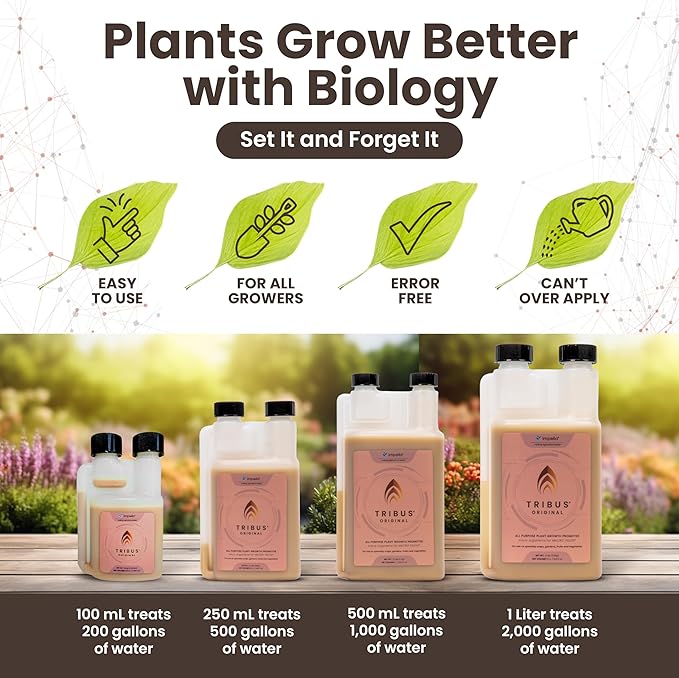 Tribus Organic Microbial Inoculant | Root Booster for Plants, Increases Plant Yield, Root Growth, Flower & Fruit Quality | Made in the USA | Visible Root Growth in 24Hrs | Potent Rhizobacteria 16.9oz