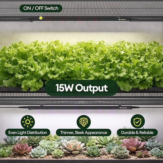 Maygrove Plant Grow Light 2ft, Tunable Full Spectrum LED Grow Light Strips 60W (4 x 15W), T5 Growing Lamp for Indoor Plants, Greenhouse, High PPFD, 4-Pack