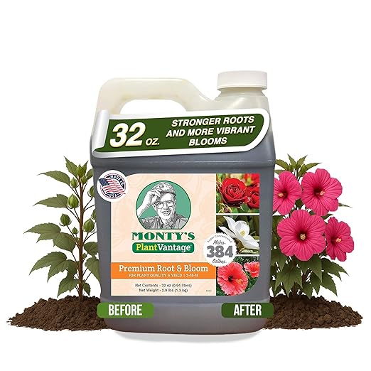 PlantVantage Root & Bloom Liquid Fertilizer – Concentrated Plant Fertilizer for Strong Roots & Bigger Blooms, Liquid Plant Food for Trees, Flowers & Vegetables, Soil or Foliar Application – 32 oz