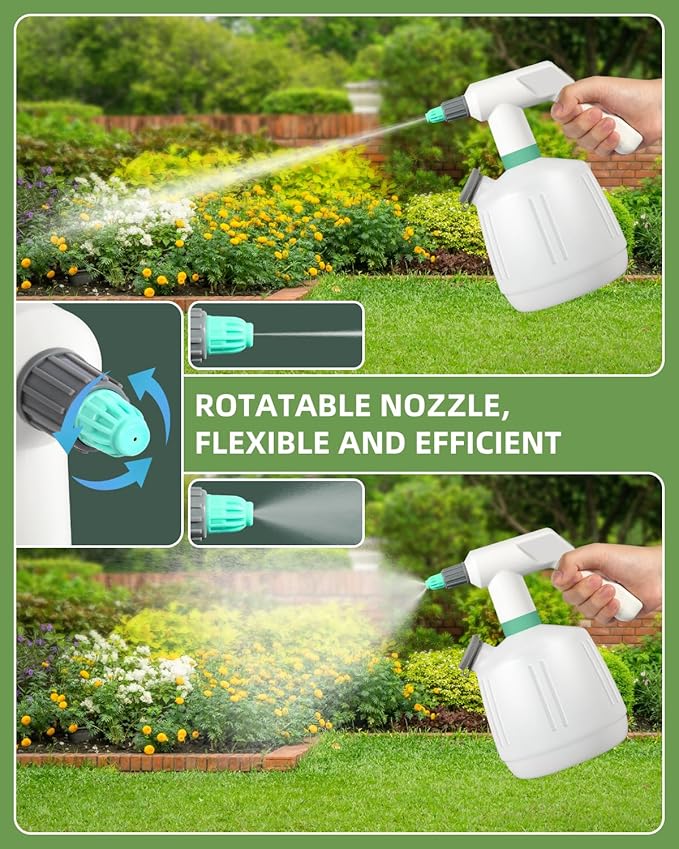 Uten Cordless Electric Sprayer - 2L Rechargeable Electric Spray Bottle, Lightweight Portable Sprayer, Multi-Use for Cleaning, Watering, Disinfecting