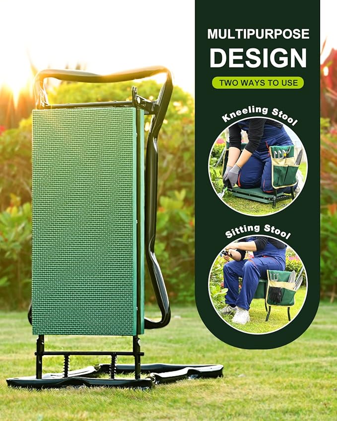 KVR Garden Bench for Kneeling and Sitting Foldable Garden Kneeler and Seat Heavy Duty, Gardener Gifts Ideas for Women Mom Grandma