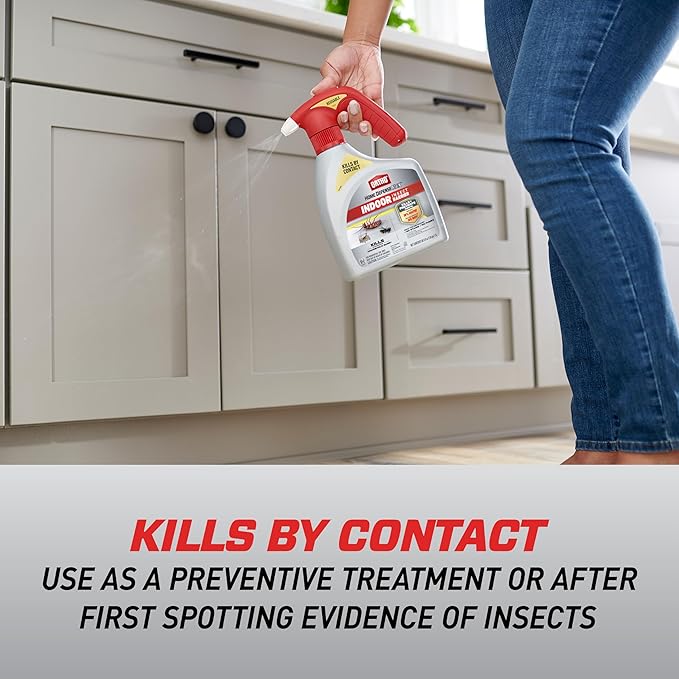 Ortho Home Defense Max Indoor Insect Barrier Battery-Powered Sprayer - Ready-To-Use Indoor Bug Spray, Kills Ants, Roaches, Spiders, Fleas and Ticks, 1.5 L