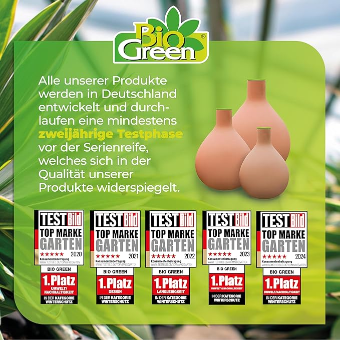 BioGreen Plant Self-Watering System Hydro MAX M | 0.8 gal | Irrigation Ø 35.4 in | Olla Made of Fired Clay | Environmentally Friendly | Terracotta Water Saver for Gardens, Vegetables & Raised Beds