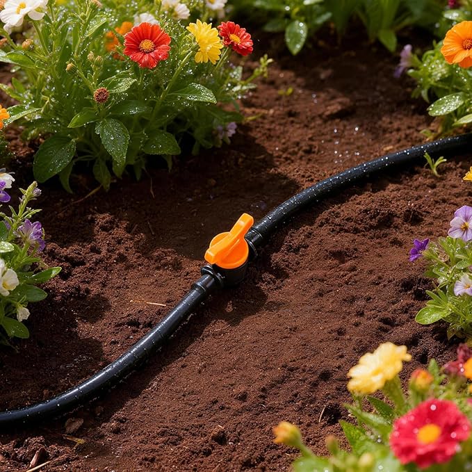 RedChili 290 Pack Drip Irrigation Fittings Kit for 1/4" Tubing, Complete Set with Barbed Connectors (Misting Nozzles, Flat Tees, Single Barbs, Valves, Couplings, Valves, Tees, Elbows, Plugs, Crosses)