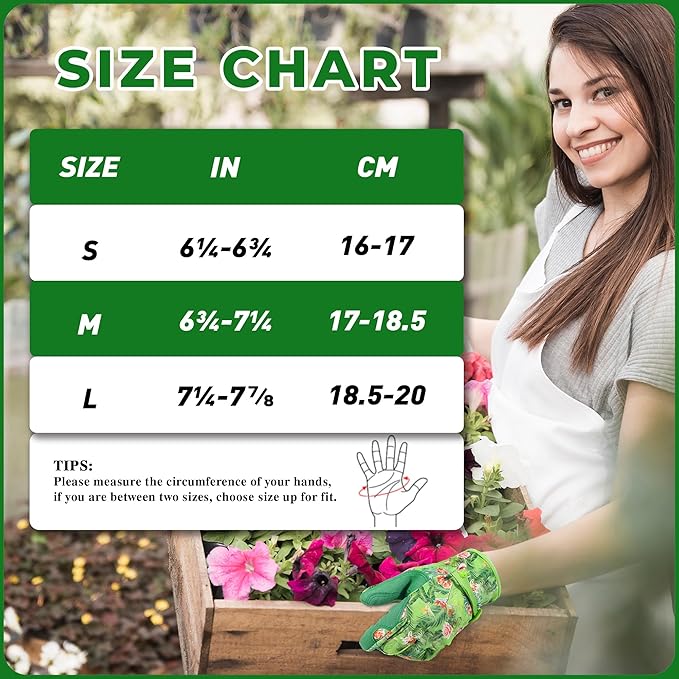 HANDLANDY Work Gloves for Women, Breathable Leather Gardening Glove for Yard Maintenance, Hand Protection with Touch Screen