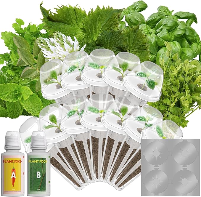 LYKOCLEAN Herb Pod for AeroGarden, idoo, Ahopegarden Hydroponics, 350+, Include Basil, Parsley, Mint, Cilantro(12-pods)