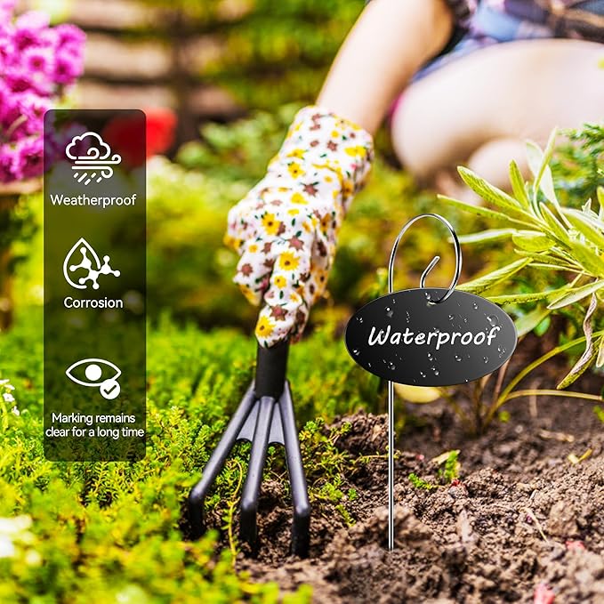 Vcekract Plant Labels, 25 Pcs Acrylic Garden Labels Stakes with Pen, Plant Markers for Outdoor Garden, Plant Tags for Potted Plants, Seed, Flowers