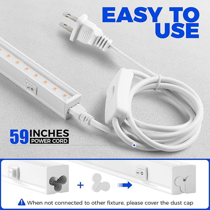 Barrina T5 Grow Lights for Indoor Plants, Full Spectrum, 4ft 160W (8 x 20W), LED Grow Light Strip for Seed Starting, Greenhouse, Plug and Play, 8-Pack