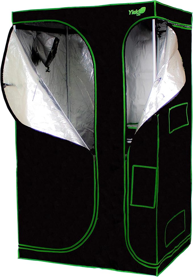 48" x 36" x 80" 2 in 1 Grow Tent Kit with Viewing Windows & Flood Trays – Dual Hydroponic Grow Tents - Smell Proof Grow Tent - for Indoor Growing