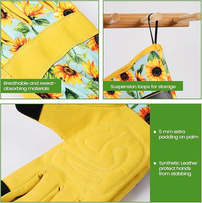 Gardening Gloves for Women Long Sleeve Garden Gloves Ladies Light Protective Gloves for Yard & Outdoor Work