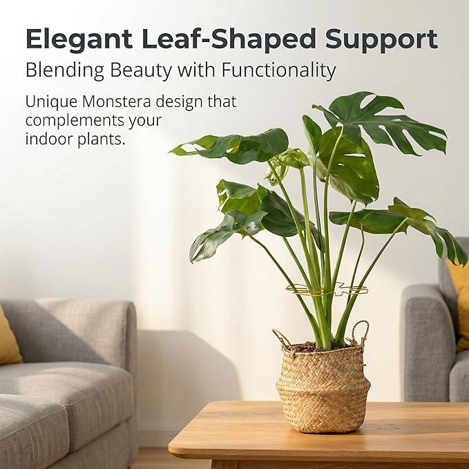 4PCS Adjustable Monstera Plant Support Stakes - Indoor Plants Accessories with Secure Clamps, Easy to Install & Customize for Tall Plants | Durable Metal Design for Healthy Growth