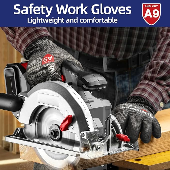 Schwer ProGuard High Level Cut Resistant Work Gloves PR3326 for Extreme Protection，ANSI A9 Cut Gloves with Reinforced Thumb, Non Slip, Non PFAS, Durable, Touch-screen, Black 120 Pairs, L