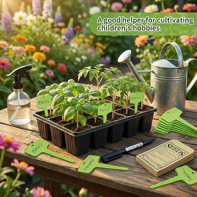 30 Pcs Seed Envelopes, 30 Pcs Plant Labels and 1 Plant Marker (Green)