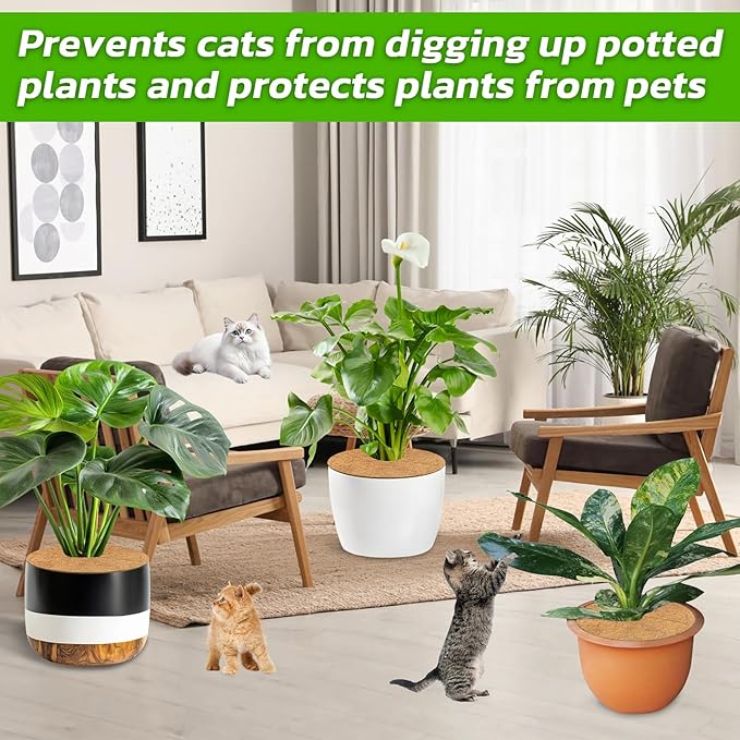 Legigo 4pcs Coconut Fiber Mulch Ring Tree Plant Protector Mat, 18 Inch Natural Coco Coir Tree Mulch Ring Plant Pot Soil Cover, Tree Rings Disc Plant Cover for Indoor Outdoor Plants, Landscaping