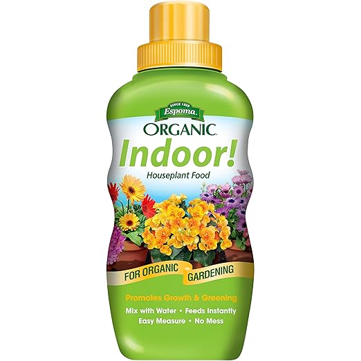 Espoma Organic 8 Ounce Concentrated Indoor Plant Food - Indoor Plant Fertilizer for Large & Small Plants Like Pothos, Fiddle Leaf Fig, Monstera, Snake & Palms - Pack of 3