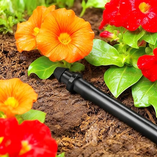 120 Pack Drip Irrigation 1/4" Barbed End Plug Fittings, Drip Line Barbed Goof Plug Connectors for 1/4 Inch Irrigation Tubing Micro Irrigation Connection Parts for Garden Sprinkler Systems